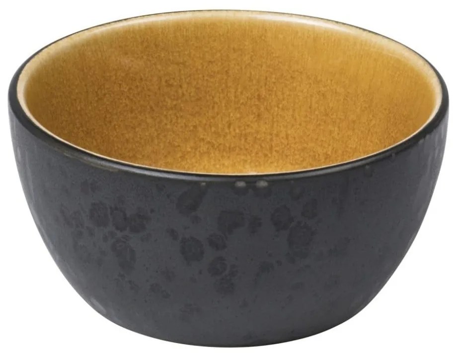Czarna/w bursztynowym kolorze kamionkowa miska 200 ml Black/Amber – Bitz
