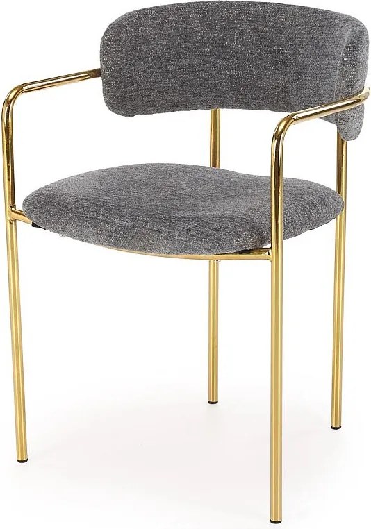 Krzesło tapicerowane K537 szare/złote