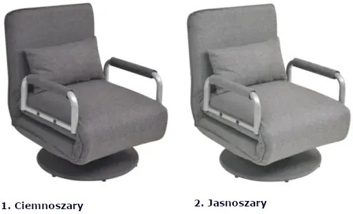Ciemnoszary fotel z funkcją spania - Fanar