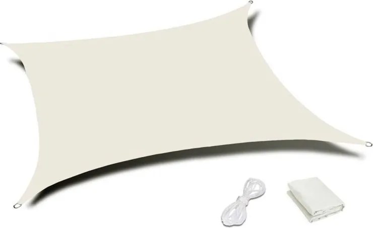 Kwadratowy żagiel przeciwsłoneczny 196B, daszek wodoodporny - 5x5 m, beżowy
