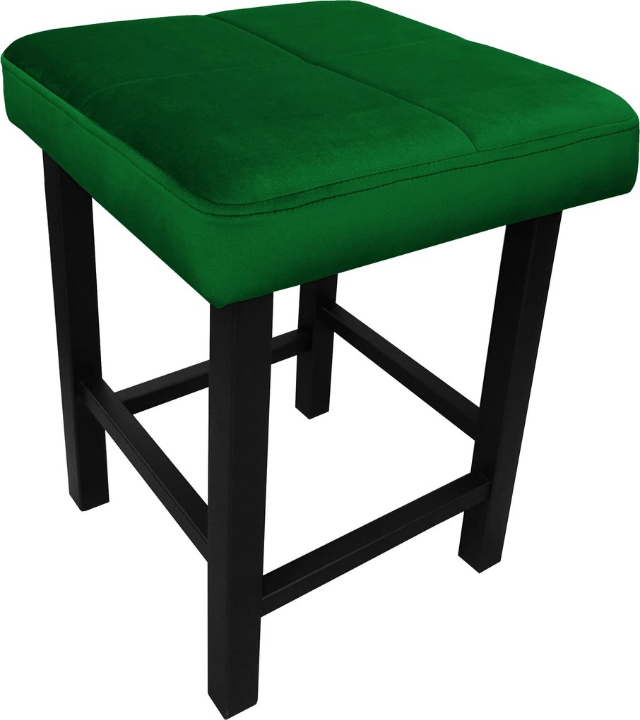 Taboret KLASYK tkanina Welur stelaż metalowy : Kolor Stelaża - Czarny , Kolor tkaniny - VELVET - MG25, Typ tkaniny - Velvet, Wysokość - 45 cm