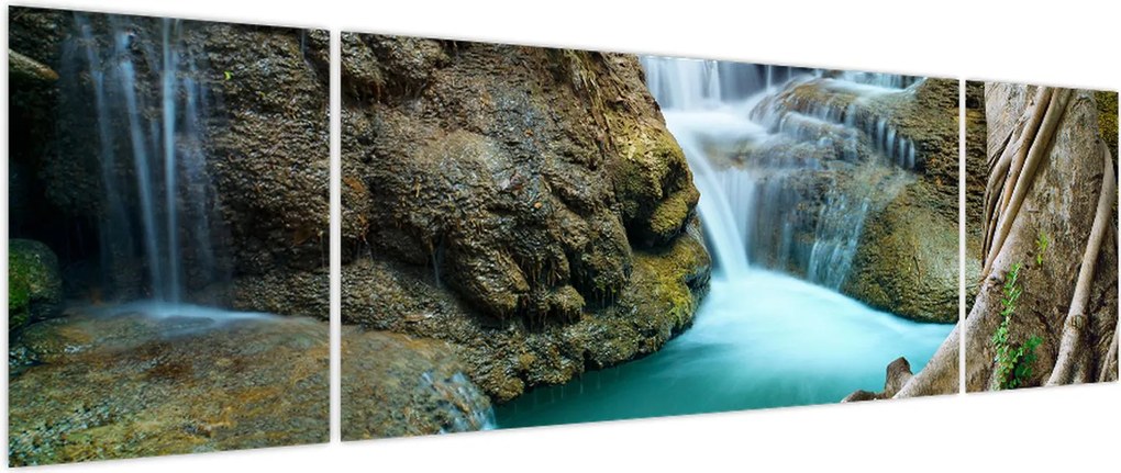 Obraz - Rzeka z wodospadami (170x50 cm)