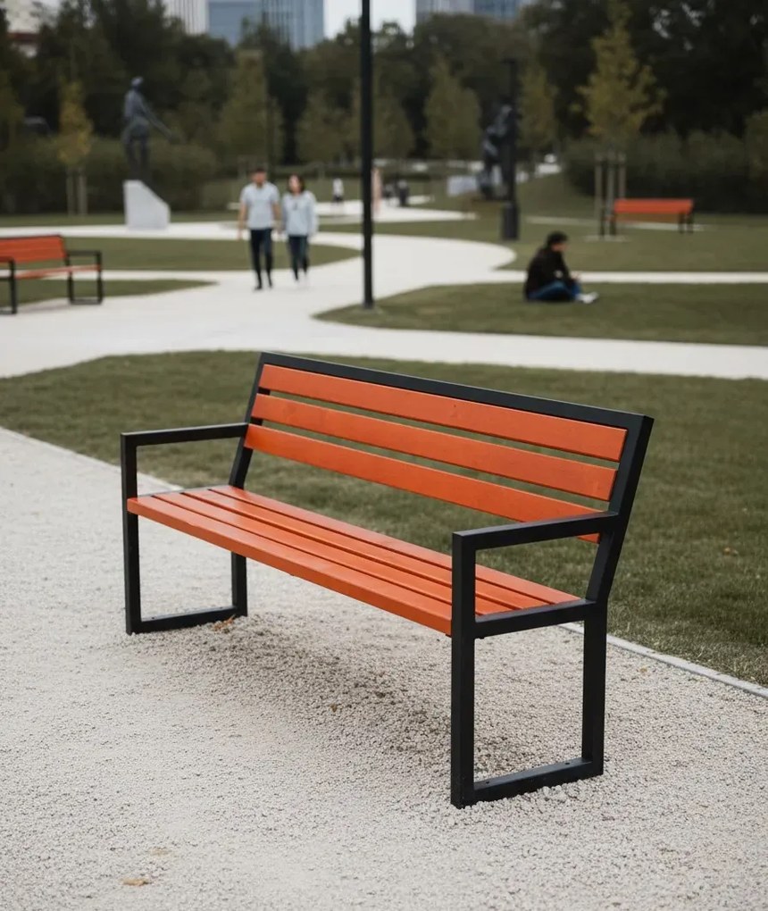 Ławka parkowa z podłokietnikami 180cm D1-C52