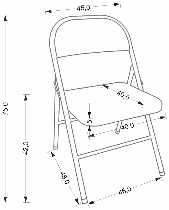 Składane białe krzesło S3-D07