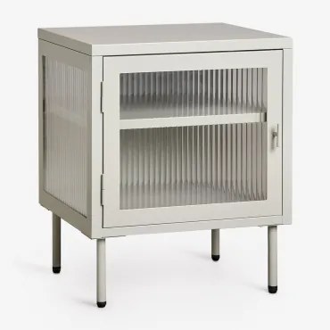 Stolik Pomocniczy Z Stali I Szkła Paoline Awokado - Sklum