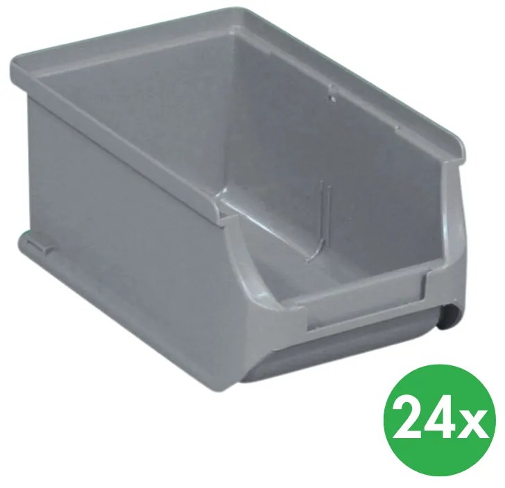 Allit Plastikowe pojemniki PLUS 2, 102 x 160 x 75 mm, szare, 24 szt.