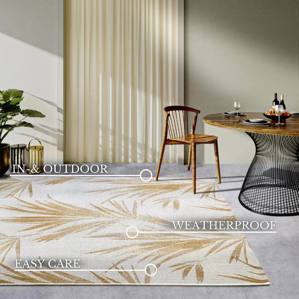 Dywan w biało-złotym kolorze odpowiedni na zewnątrz 200x285 cm Leonie – Villeroy&Boch
