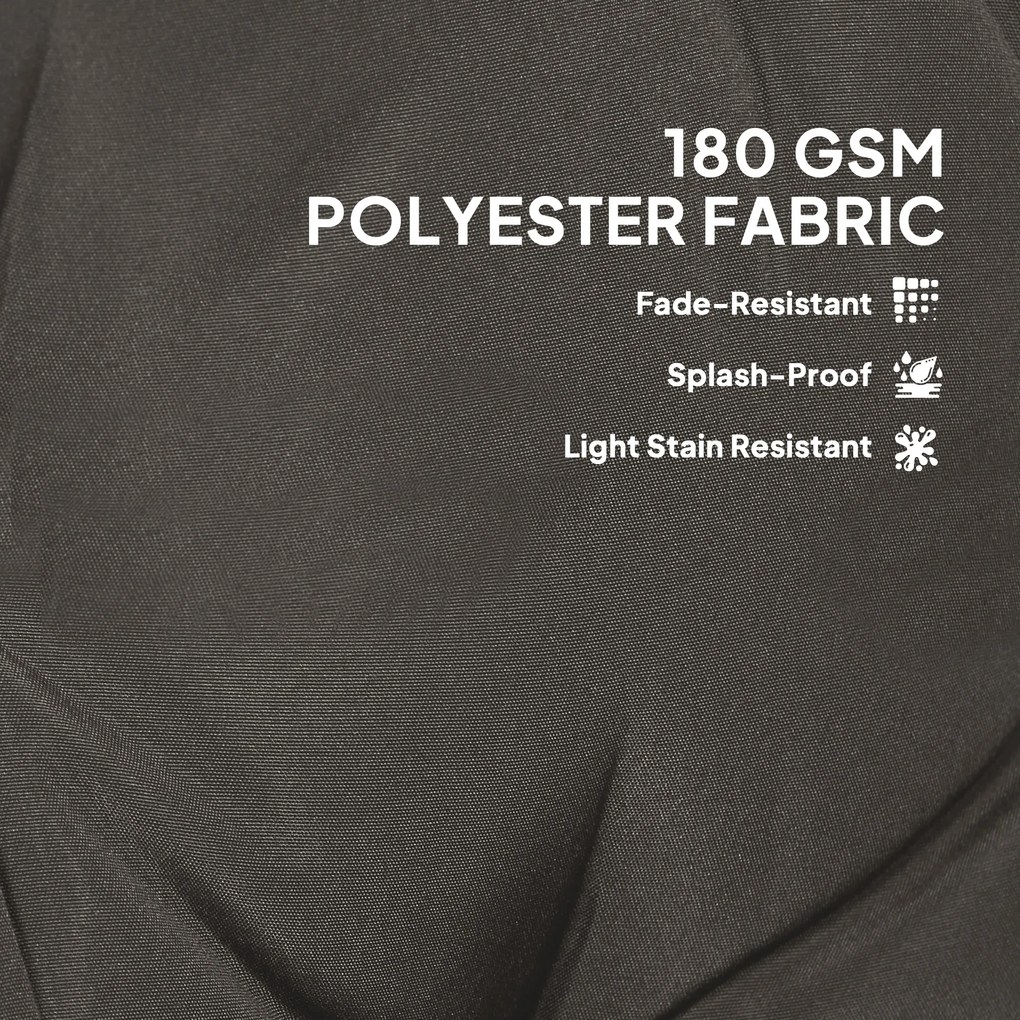 Outsunny Zestaw 4 Poduszek na Krzesła 108 x 50 x 5 cm z Taśmami, do Użycia na Zewnątrz i Wewnątrz, Ciemnoszary