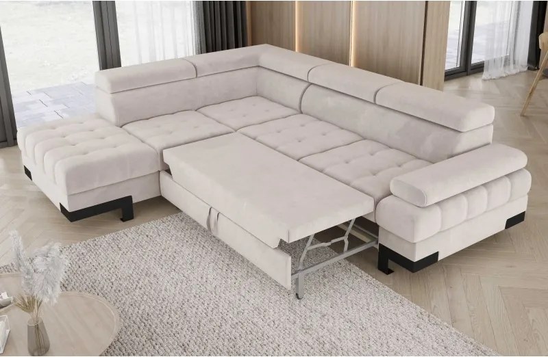 Narożnik SELVA L z funkcją spania i pojemnikiem WERSAL