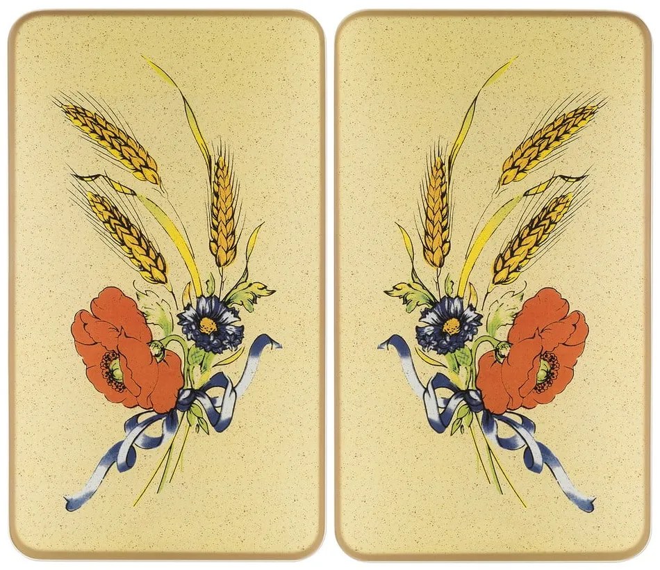 Szklane płyty ochronne na kuchenkę zestaw 2 szt. 52x30 cm Corn-Flowers – Maximex