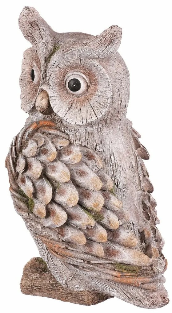 Ozdoba ogrodowa Sowa, szary, 24 x 22 x 40 cm