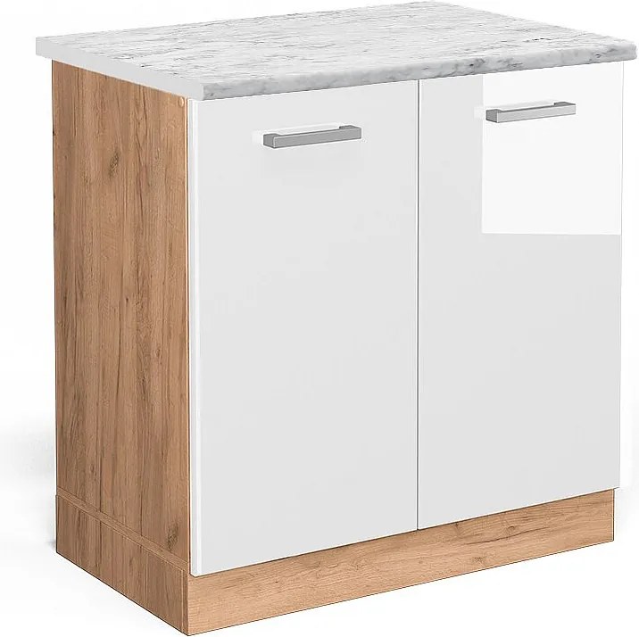 Szafka pod zlew biały wysoki połysk 80x60x81.6 r-line