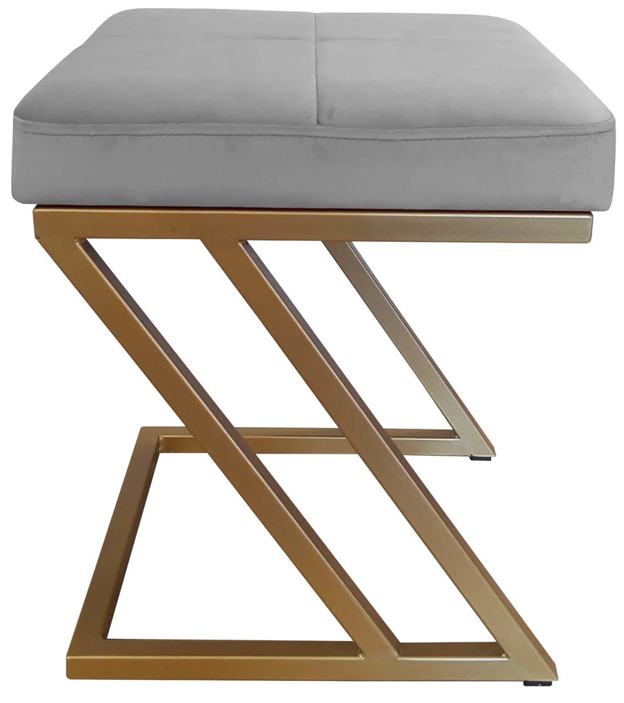 Pufa ZETA LOFT taboret podnóżek podstawa złota MG17
