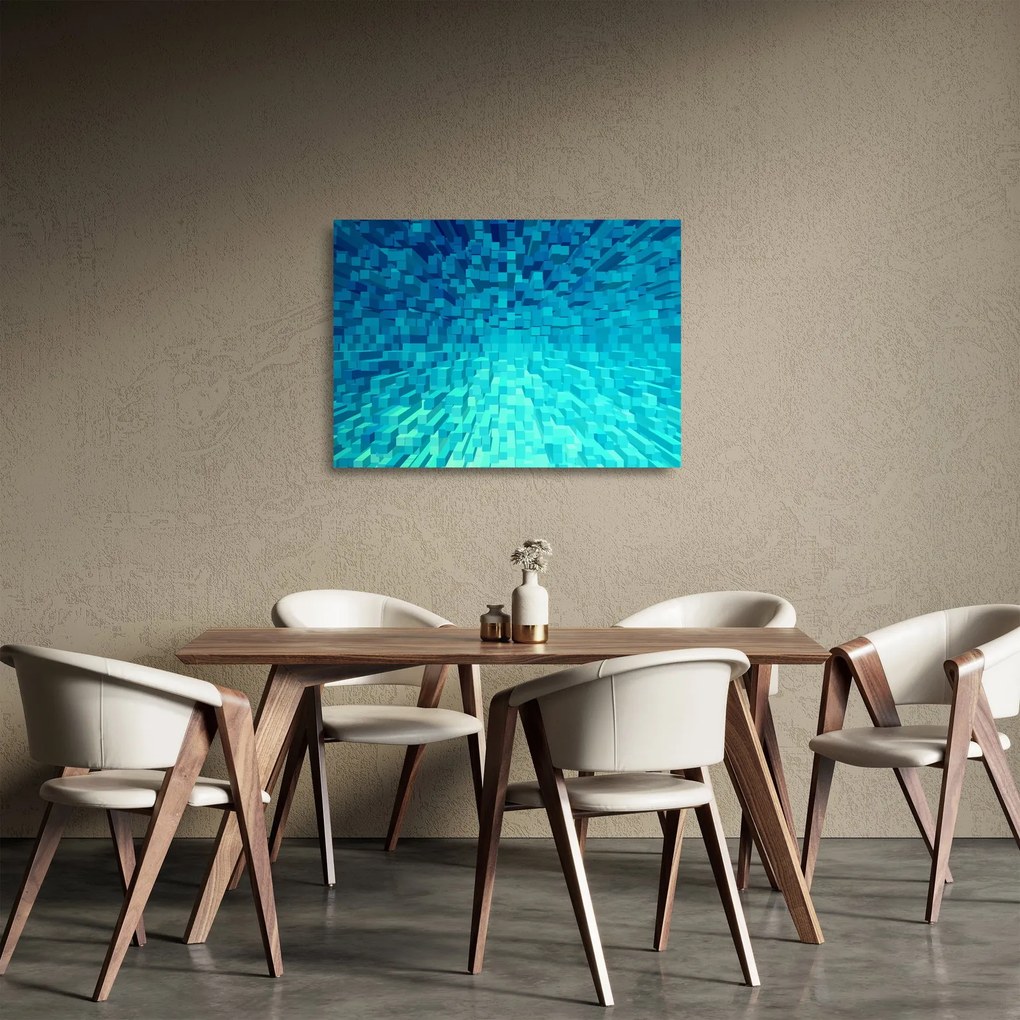 Obraz na szkle - abstrakcyjne kostki (70x50 cm)