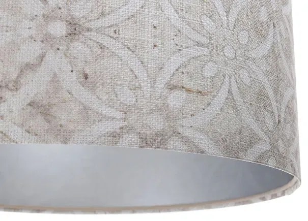 Szaro srebrna lampa wisząca z ozdobnym abażurem 17X S363 M7-B48