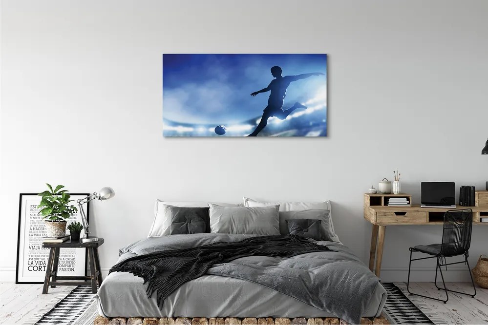 Obraz na płótnie Piłkarz W Blasku Neonów