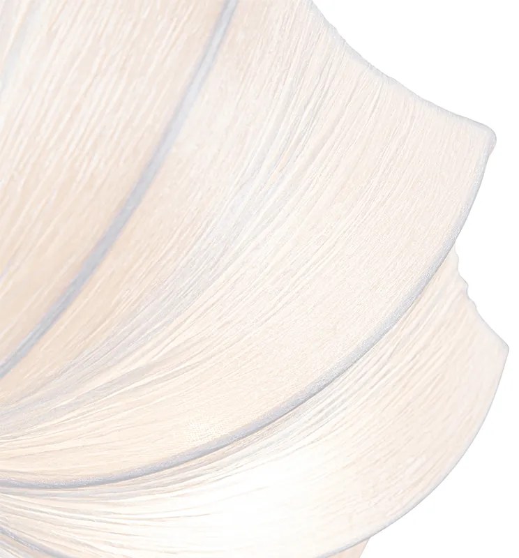 Designerska lampa sufitowa biała jedwab 52 cm 3-światła - PluDesignerski Oswietlenie wewnetrzne