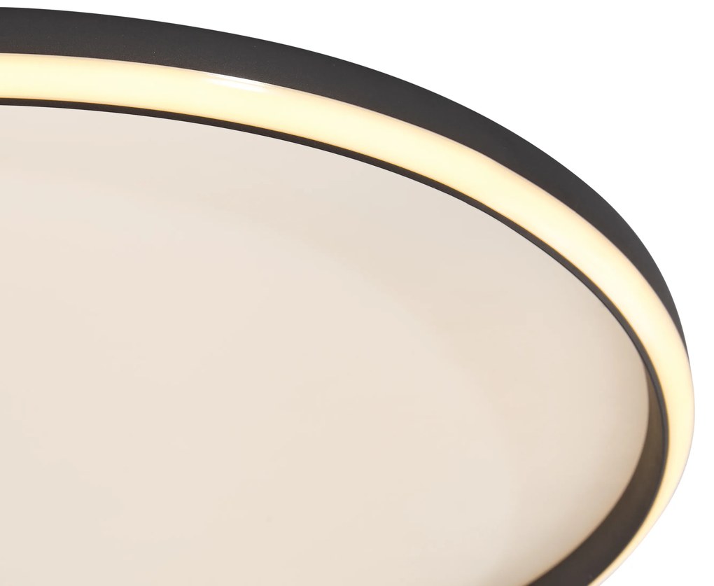 Designerska lampa sufitowa czarna z białym, w zestawie LED z 3-stopniowym ściemnianiem - XaviDesignerski Oswietlenie wewnetrzne