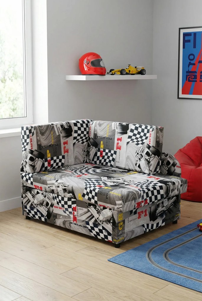 Rozkładany tapczan z motywem wyścigówki A1-B73