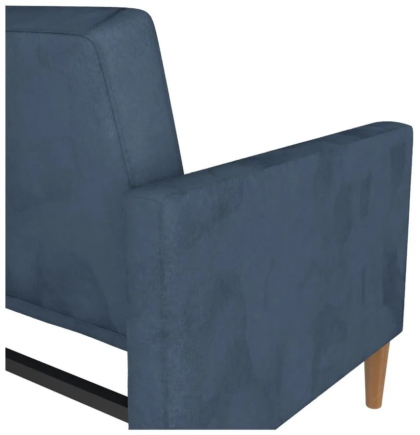 Niebieska aksamitna rozkładana sofa 207 cm Lilly – Støraa