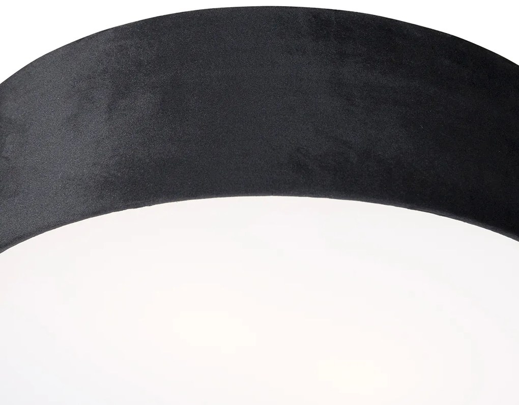 Nowoczesna lampa sufitowa czarna 40 cm ze złotym wnętrzem - Drum Nowoczesny Oswietlenie wewnetrzne