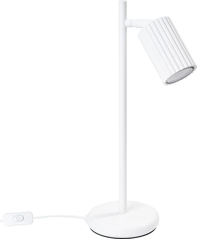 Lampa Biurkowa Minimalistyczny Karbon, Aluminium - 1 Źródło - L.14.5 X H.43 Cm - Biały