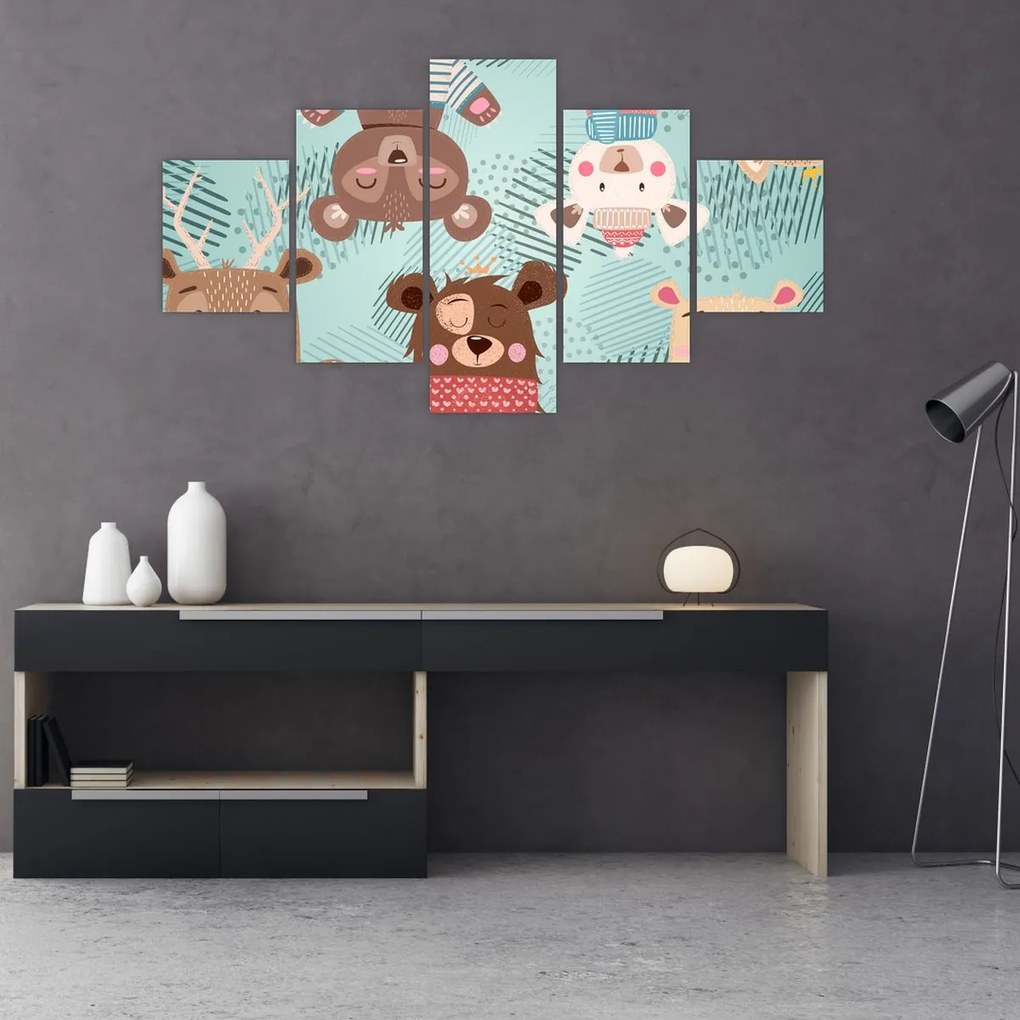 Obraz - Wesołe niedźwiadki (125x70 cm)