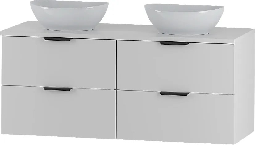 Biały Zestaw do Łazienki 120cm Szafka Blat Umywalka Pile