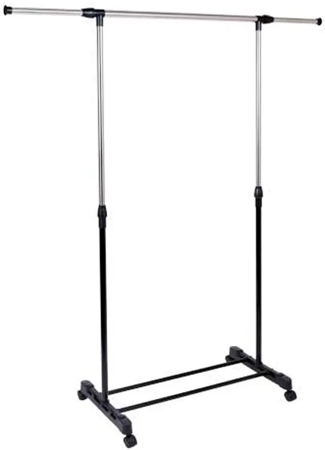 Regukowany czarny wieszak na kółkach M4-F88