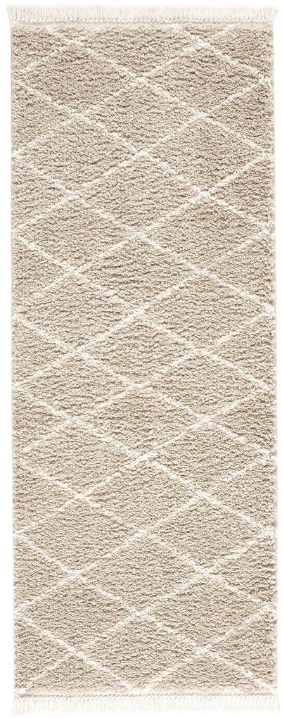 Dywan shaggy Blake romby beżowe 80 cm x 300 cm