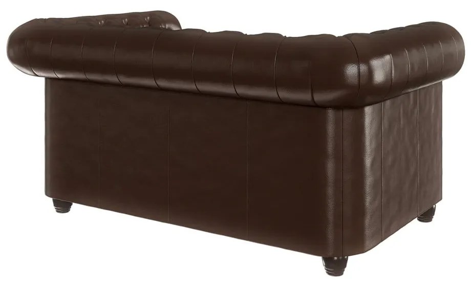 Ciemnobrązowa sofa z imitacji skóry 148 cm York – Ropez