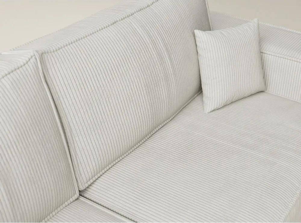 Kremowy sztruksowy rozkładany/ze schowkiem narożnik (lewostronny/w kształcie litery L) Tonga – Maison de Rêve