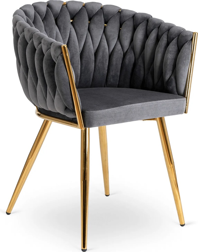 Krzesło glamour z oparciem typu warkocz Capi, welur