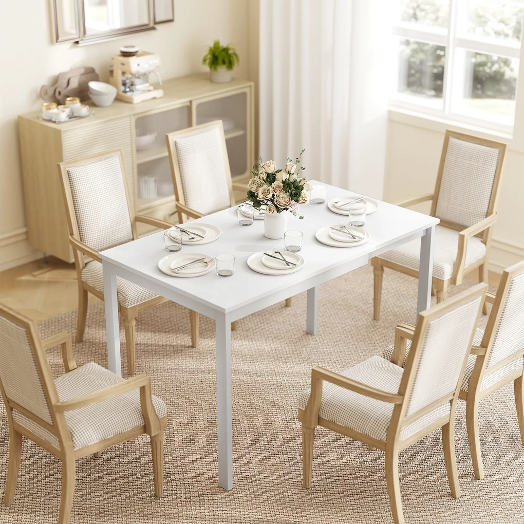 HOMCOM Rozkładany stół jadalniany 80-120 cm dla 4-6 osób, kompaktowy stół kuchenny z łatwą funkcją rozkładania, naturalny | Aosom PL