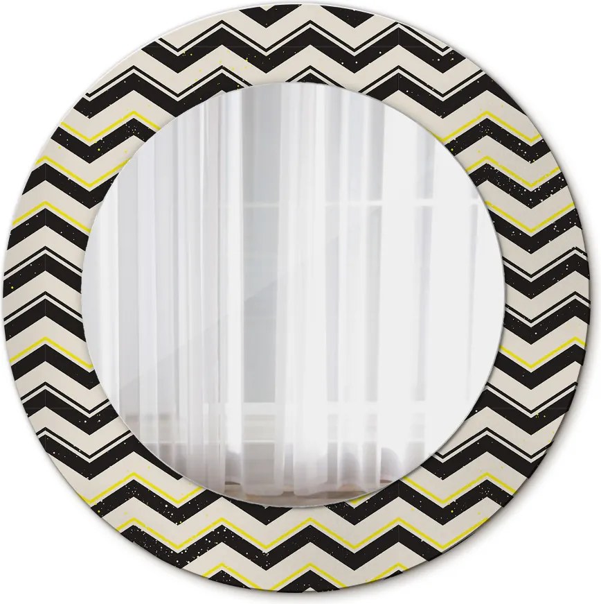 Lustro dekoracyjne okrągłe Zygzakowaty wzór