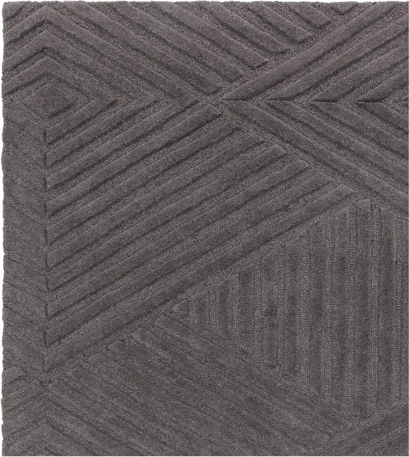 Antracytowy dywan wełniany 160x230 cm Hague – Asiatic Carpets