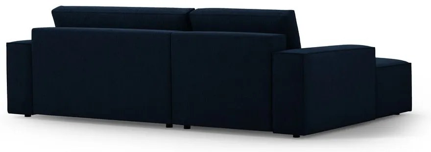 Ciemnoniebieski rozkładany narożnik z materiału bouclé (lewostronny) Jodie – Micadoni Home
