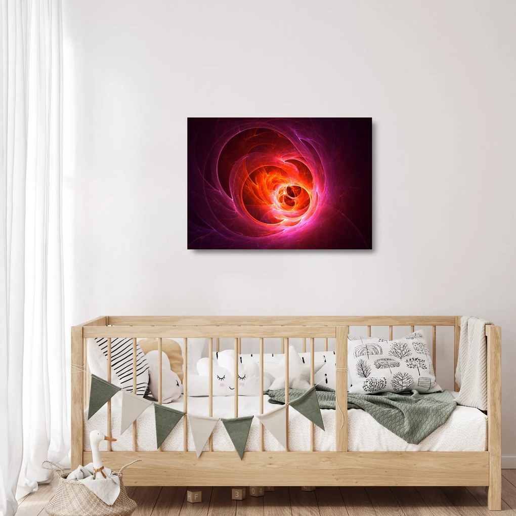 Obraz na szkle - nowoczesny obraz różowej abstrakcji (70x50 cm)