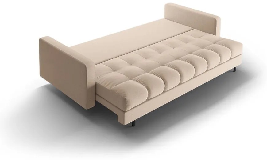 Beżowa rozkładana sofa ze schowkiem 222 cm Bali – Cosmopolitan Design
