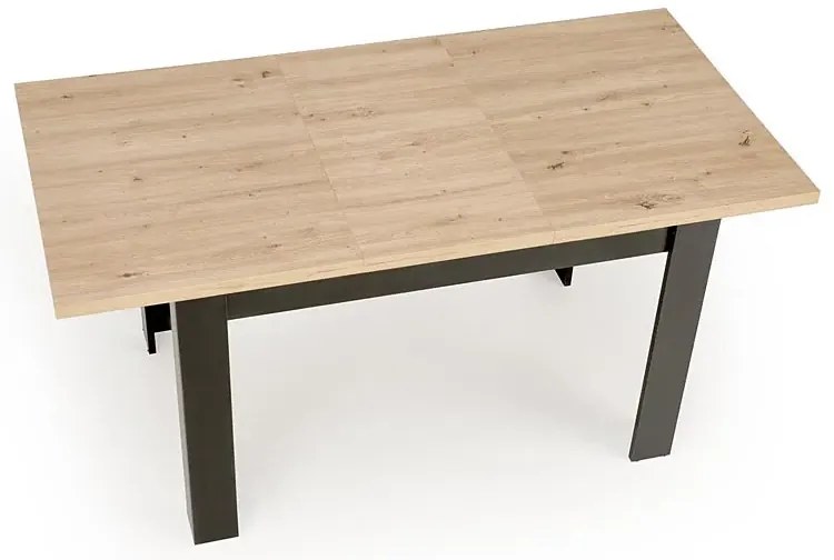 Klasyczny stół rozkładany dąb artisan + czarny- Emio