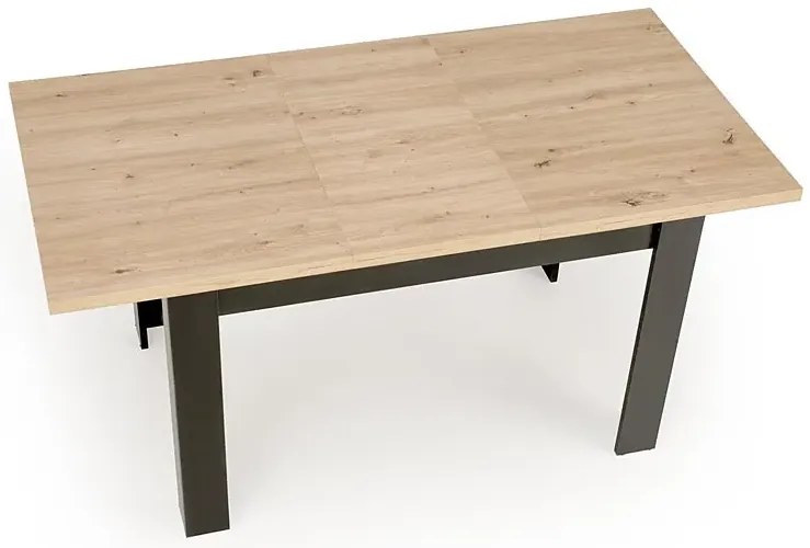 Klasyczny stół rozkładany dąb artisan + czarny K7-E79
