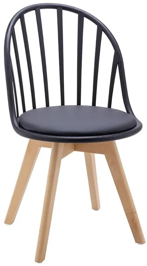 Czarne krzesło kuchenne patyczak w stylu retro modern B6-M05