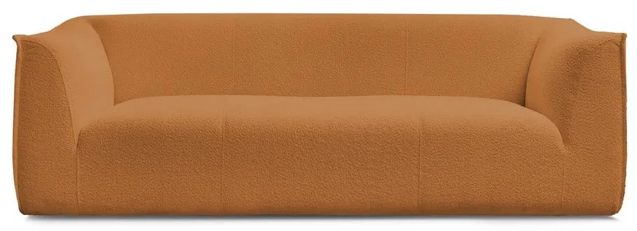 Musztardowa sofa z materiału bouclé 242 cm Giorgia – Bobochic Paris