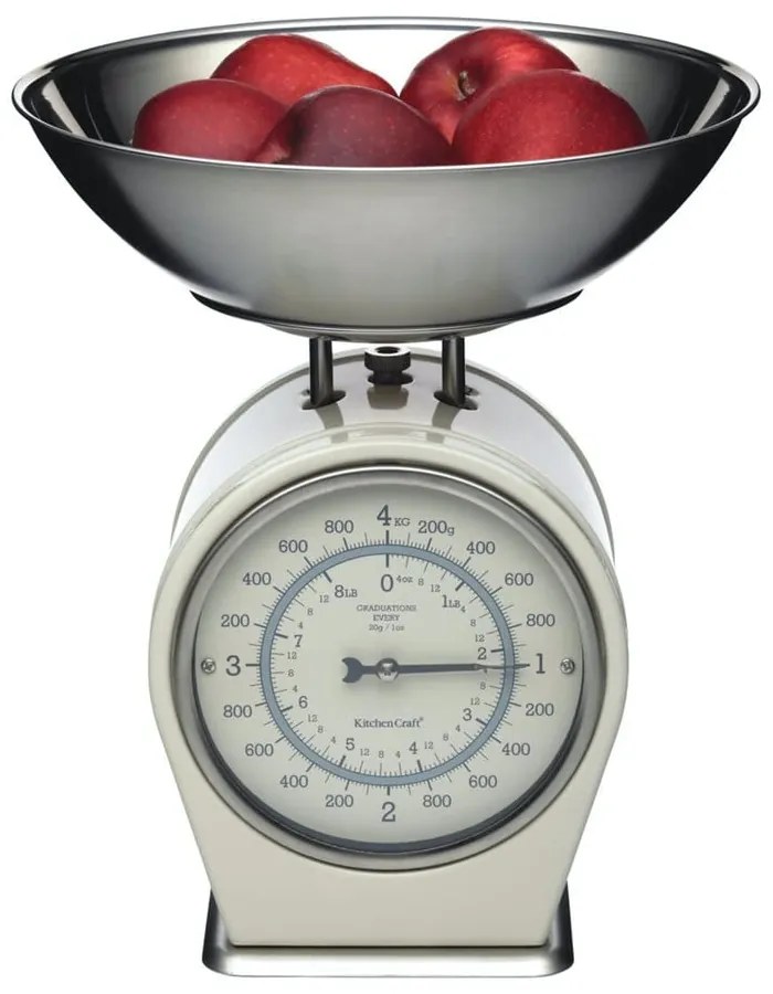 Kremowa waga kuchenna Kitchen Craft Living Nostalgia, nośność 4 kg