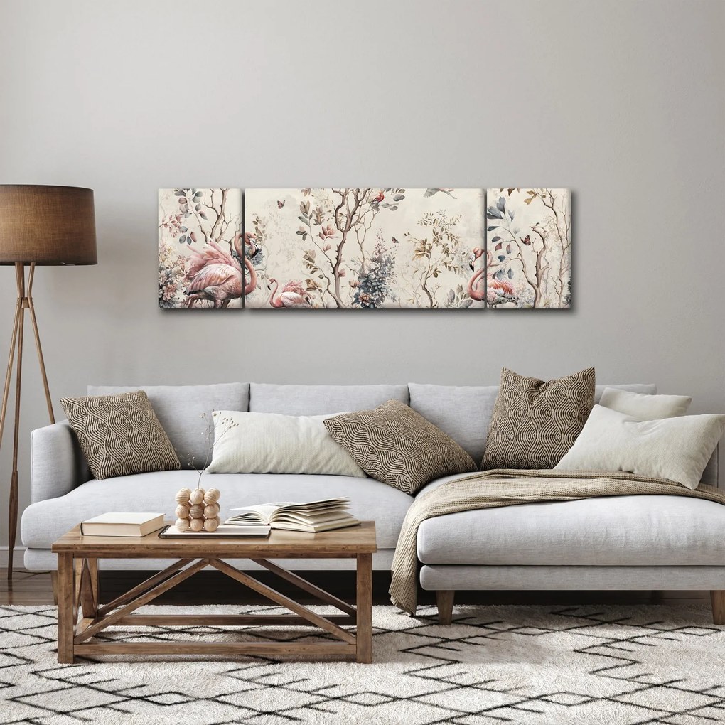 Obraz - Rysunek flamingów (170x50 cm)