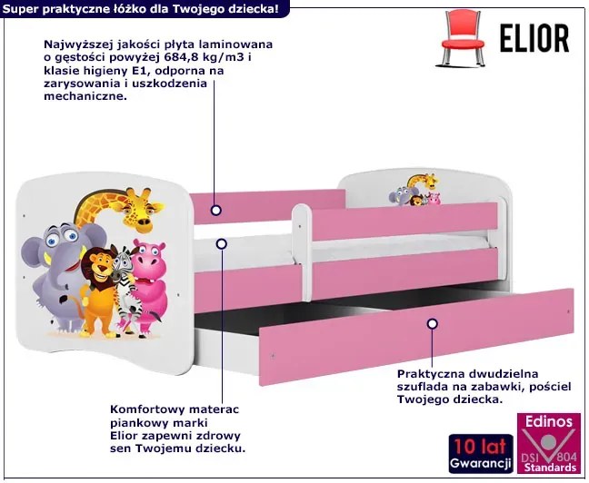 Łóżko dla dziewczynki z materacem mix 80x160 P0-M43