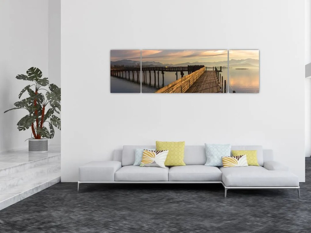 Obraz - Na brzegu jeziora Obersee (170x50 cm)