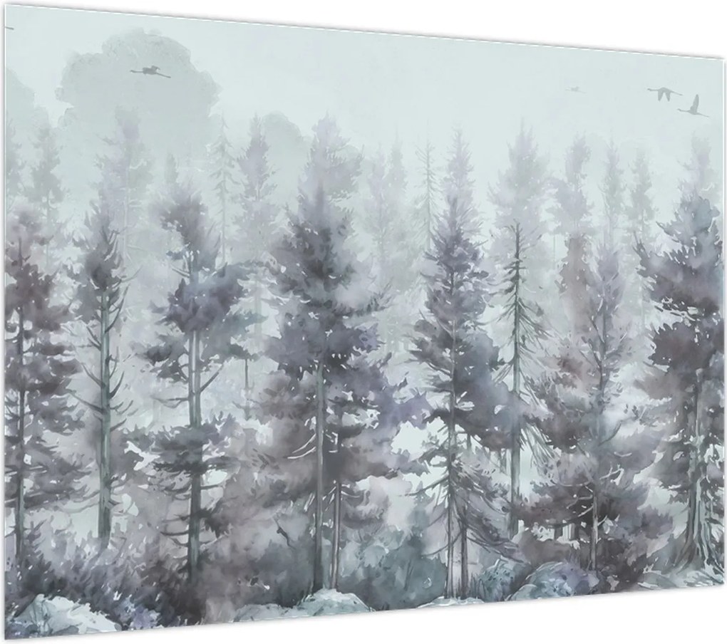 Obraz - Pine forest II, aquarel (70x50 cm)