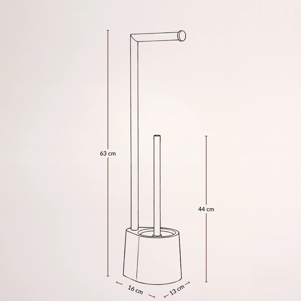 Stojak na papier toaletowy i szczotkę do WC STILK, 63 cm