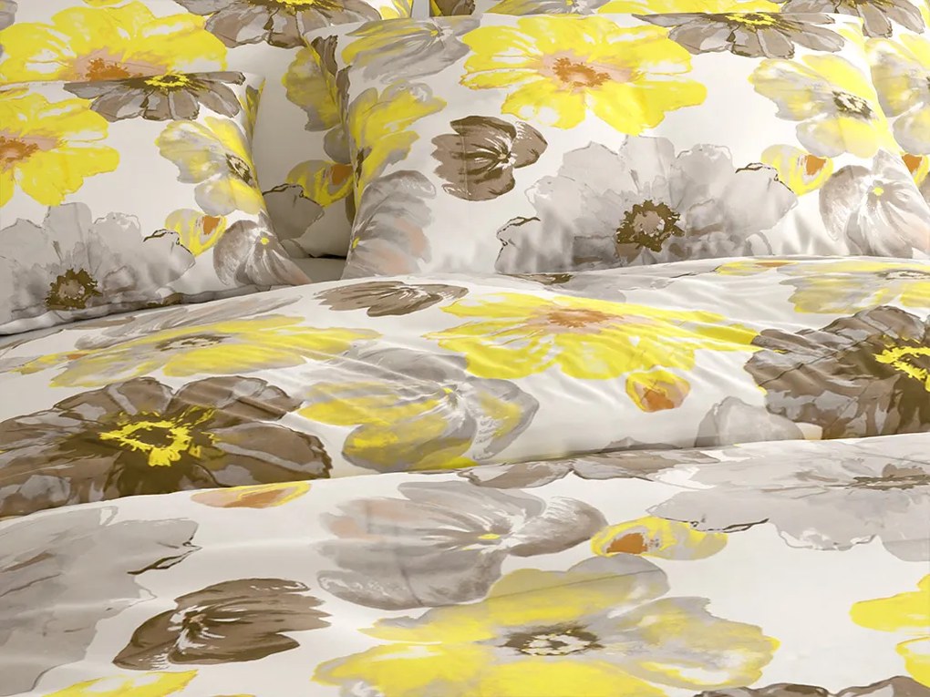 PrzytulneMieszkanie.pl PrzytulneMieszkanie.pl Pościel z mikrofibry FEONELLE żółto-szara Rozmiar pościeli: 70 x 90 cm | 140 x 200 cm